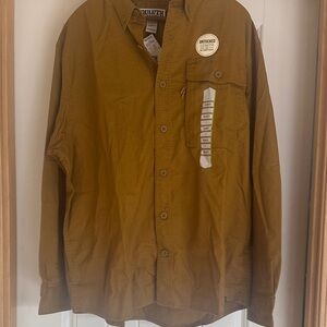 Duluth Trading Co Men's Tan Button-Down Shirt